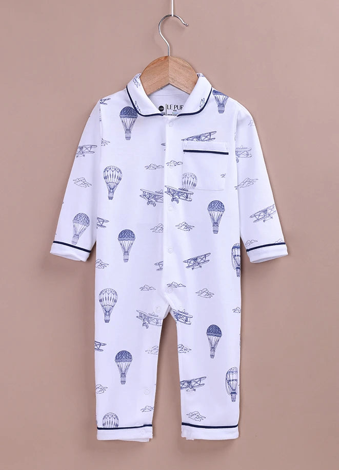 BioKool Baby Full Sleeve Sleepsuit Romper | Soft Cotton Onesie with Front Snap Buttons - LE PUR!