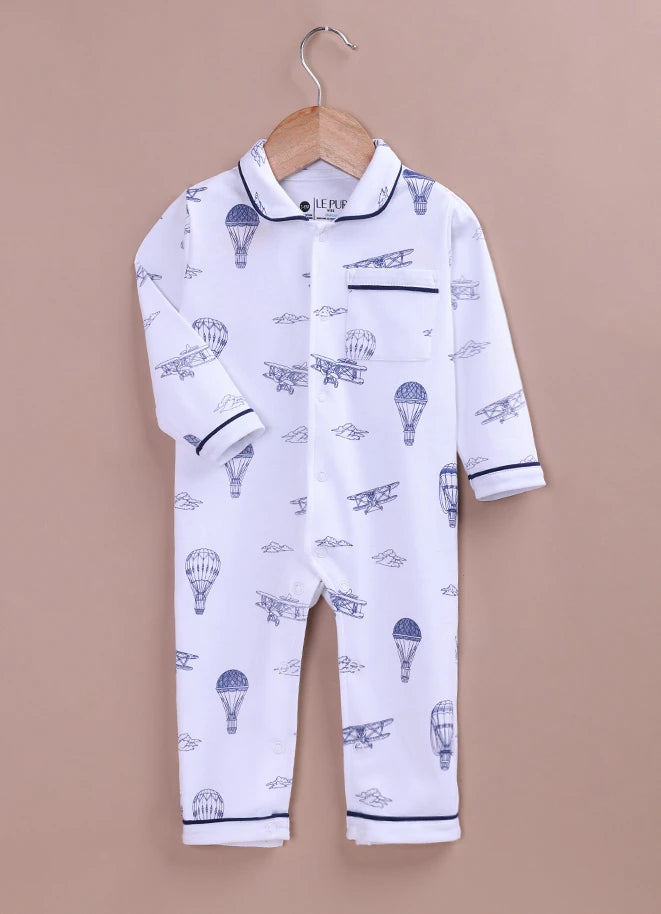 BioCool Baby Full Sleeve Sleepsuit Romper | Soft Cotton Onesie with Front Snap Buttons