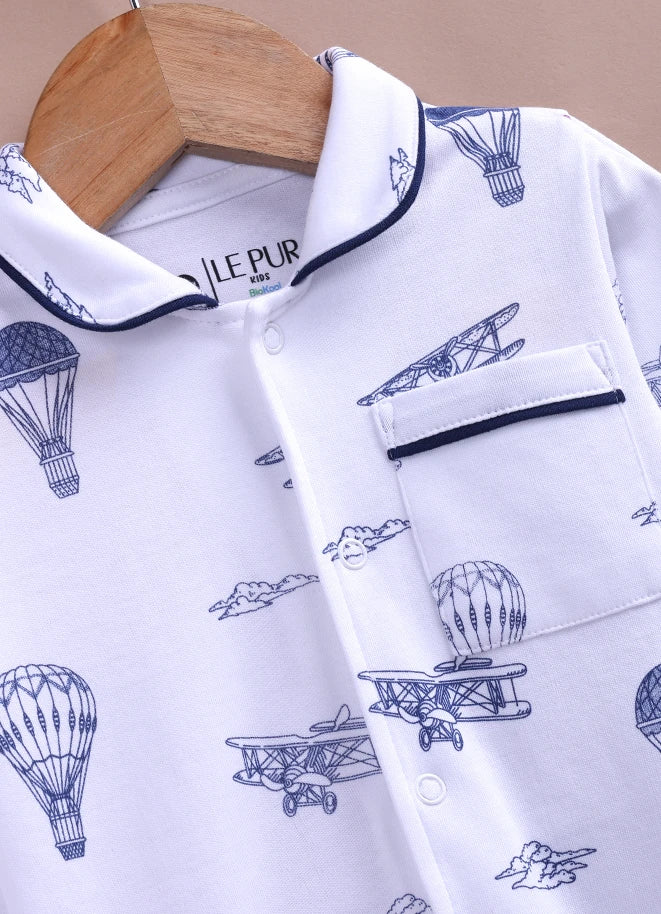 BioCool Baby Full Sleeve Sleepsuit Romper | Soft Cotton Onesie with Front Snap Buttons