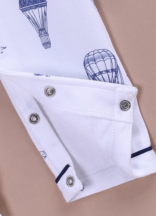 BioCool Baby Full Sleeve Sleepsuit Romper | Soft Cotton Onesie with Front Snap Buttons