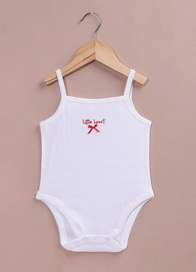 Le Pur Baby Strappy Bodysuit | Soft Cotton Pointelle Sleeveless Onesie