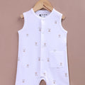 BioKool Baby Sleeveless Romper | Soft Cotton Onesie with Front Snap Buttons & Pocket - LE PUR!