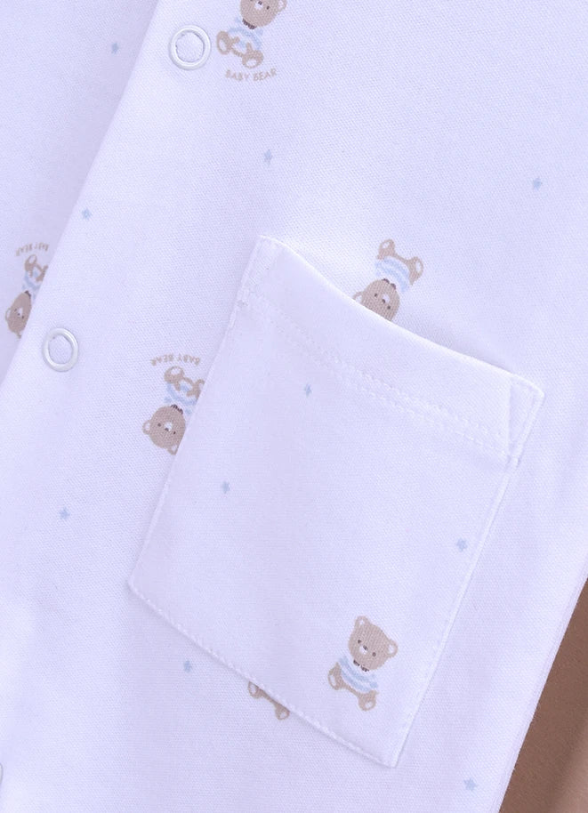 BioCool Baby Sleeveless Romper | Soft Cotton Onesie with Front Snap Buttons & Pocket