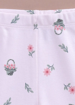 Le Pur BioKool Floral Print Baby Top & Flared Pant Set | Soft Cotton Peplum Nightwear - LE PUR!