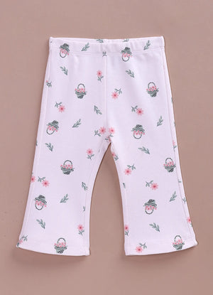 Le Pur BioKool Floral Print Baby Top & Flared Pant Set | Soft Cotton Peplum Nightwear - LE PUR!