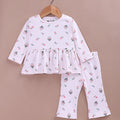 Le Pur BioKool Floral Print Baby Top & Flared Pant Set | Soft Cotton Peplum Nightwear - LE PUR!