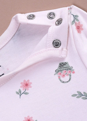 Le Pur BioKool Floral Print Baby Top & Flared Pant Set | Soft Cotton Peplum Nightwear - LE PUR!