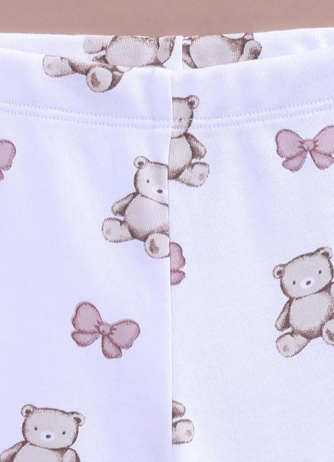 Le Pur BioCool Teddy Print Baby Top & Flared Pant Set | Soft Cotton Peplum Nightwear