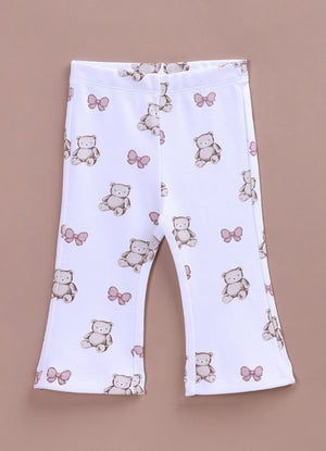 Le Pur BioKool Teddy Print Baby Top & Flared Pant Set | Soft Cotton Peplum Nightwear - LE PUR!