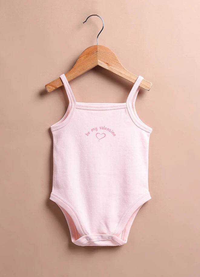 Le Pur Baby Strappy Bodysuit | Soft Cotton Sleeveless Onesie – Valentine Print - LE PUR!