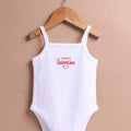 Le Pur Baby Strappy Bodysuit | Soft Cotton Sleeveless Onesie – Mommy’s Valentine Print - LE PUR!