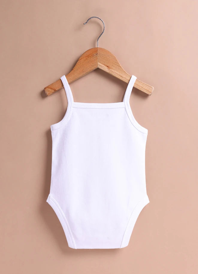 Le Pur Baby Strappy Bodysuit | Soft Cotton Sleeveless Onesie – Daddy’s Valentine Print - LE PUR!