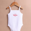 Le Pur Baby Strappy Bodysuit | Soft Cotton Sleeveless Onesie – Daddy’s Valentine Print - LE PUR!