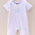 Baby Boys Cotton Short Sleeve Romper “Mom Is Just Wow” – White - LE PUR!