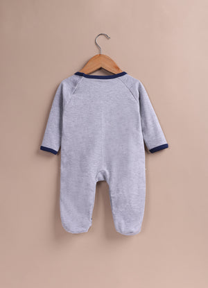 Le Pur BioKool Cuddly Fox Full-Sleeve Romper – Grey Cotton - LE PUR!