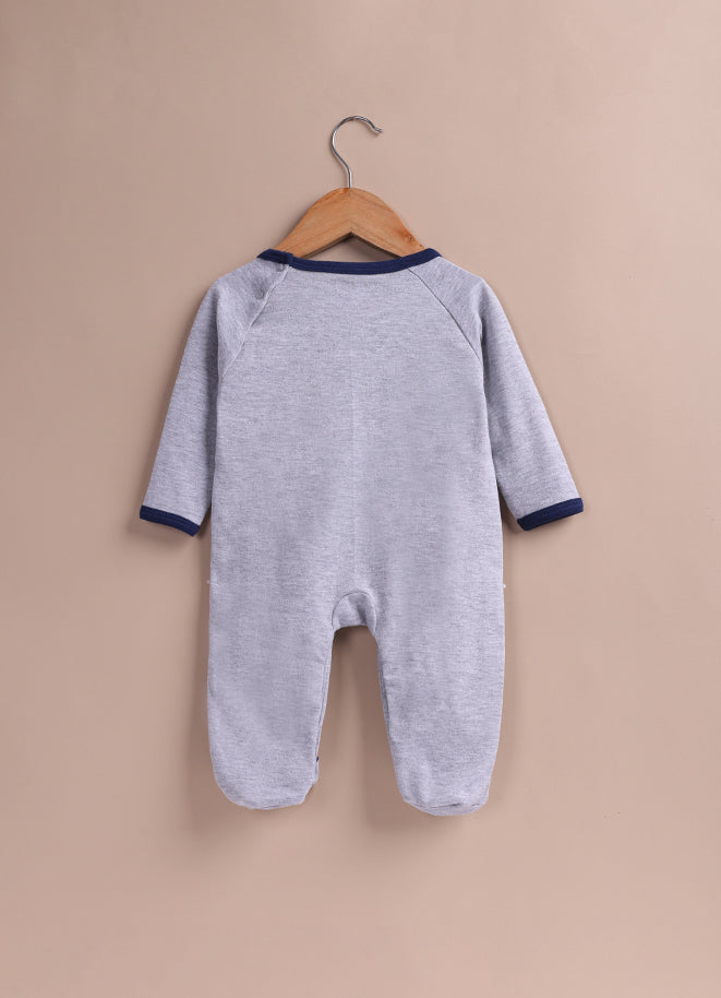 Le Pur BioKool Cuddly Fox Full-Sleeve Romper – Grey Cotton - LE PUR!