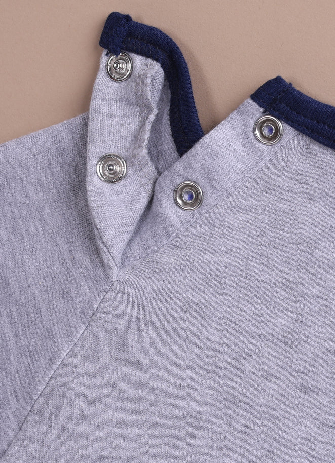 Le Pur BioKool Cuddly Fox Full-Sleeve Romper – Grey Cotton - LE PUR!