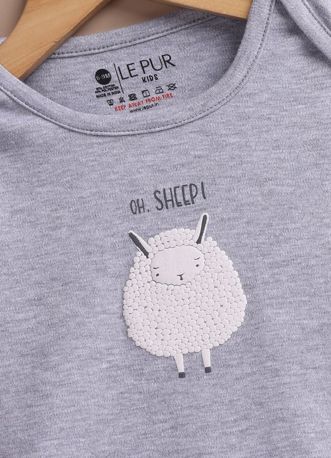 Le Pur BioKool Baby 3-Piece Set – Bodysuit, Pants & Cap (Oh Sheep, Grey & White) - LE PUR!