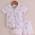 BioKool Cotton Collar Top & Shorts Set - White - LE PUR!