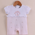 BioKool Baby Girl Romper | Soft Cotton Short Sleeve Onesie with Embroidery & Bow - LE PUR!