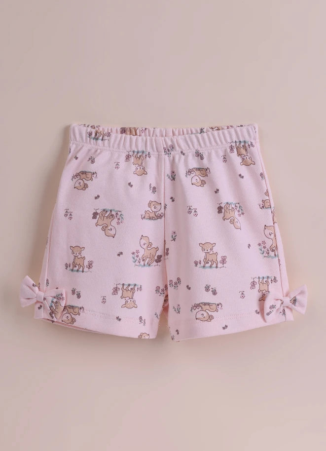 BioKool Cotton Collar Top & Shorts Set - Pink - LE PUR!