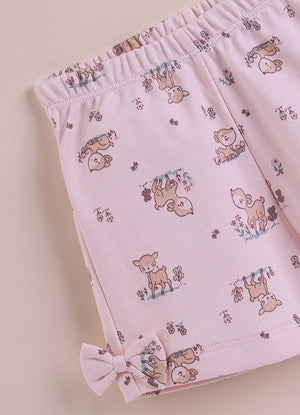 BioKool Cotton Collar Top & Shorts Set - Pink - LE PUR!