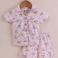 BioKool Cotton Collar Top & Shorts Set - Pink - LE PUR!
