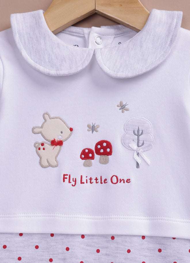 Le Pur Biocool Baby Footed Sleepsuit | Soft Cotton “Fly Little One” Romper with Peter Pan Collar - LE PUR!