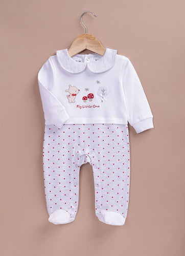 Le Pur Biocool Baby Footed Sleepsuit | Soft Cotton “Fly Little One” Romper with Peter Pan Collar - LE PUR!