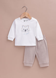 Le Pur Biocool Baby Boy Top & Pant Set | Soft Cotton “Just Roar” Pyjama Set