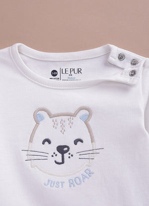 Le Pur BioKool Baby Boy Top & Pant Set | Soft Cotton “Just Roar” Pyjama Set - LE PUR!
