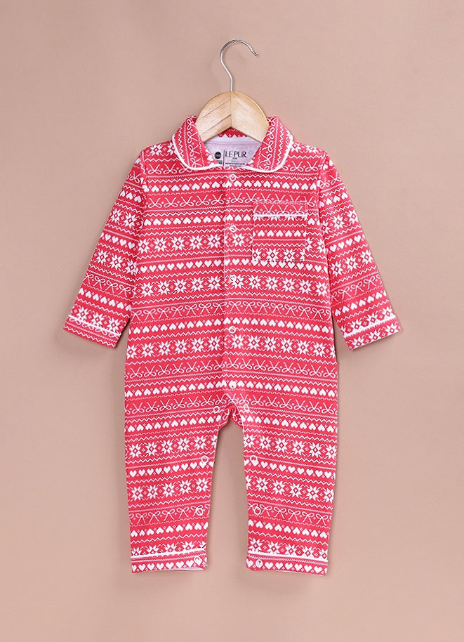 Le Pur BioCool Christmas Printed Cotton Winter Baby Romper - LE PUR!