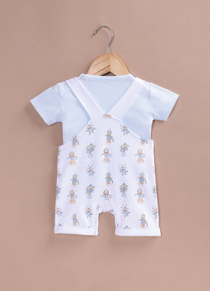 Le Pur BioKool Baby Dungaree Set | Soft Cotton T-Shirt & Printed Dungaree Outfit - LE PUR!