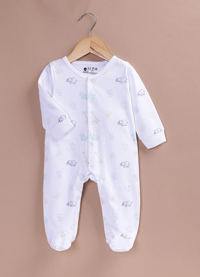 Le Pur BioKool Baby Printed Sleepsuit | Soft Cotton Footed Romper - LE PUR!