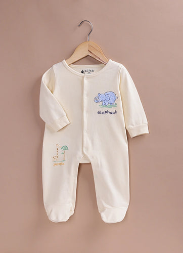 Le Pur BioCool Baby Embroidered Sleepsuit | Soft Cotton Footed Romper - LE PUR!
