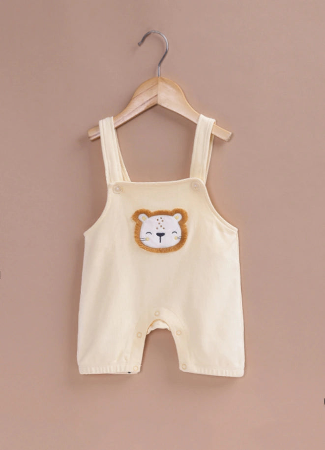 Le Pur BioKool Baby Dungaree Set | Soft Cotton Lion Applique Dungaree with Printed T-Shirt - LE PUR!