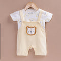 Le Pur BioKool Baby Dungaree Set | Soft Cotton Lion Applique Dungaree with Printed T-Shirt - LE PUR!