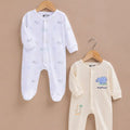 LE PUR BioKool cotton 2-piece footed sleepsuit combo, safari animal outline and elephant giraffe print
Safari outline sleepsuit only