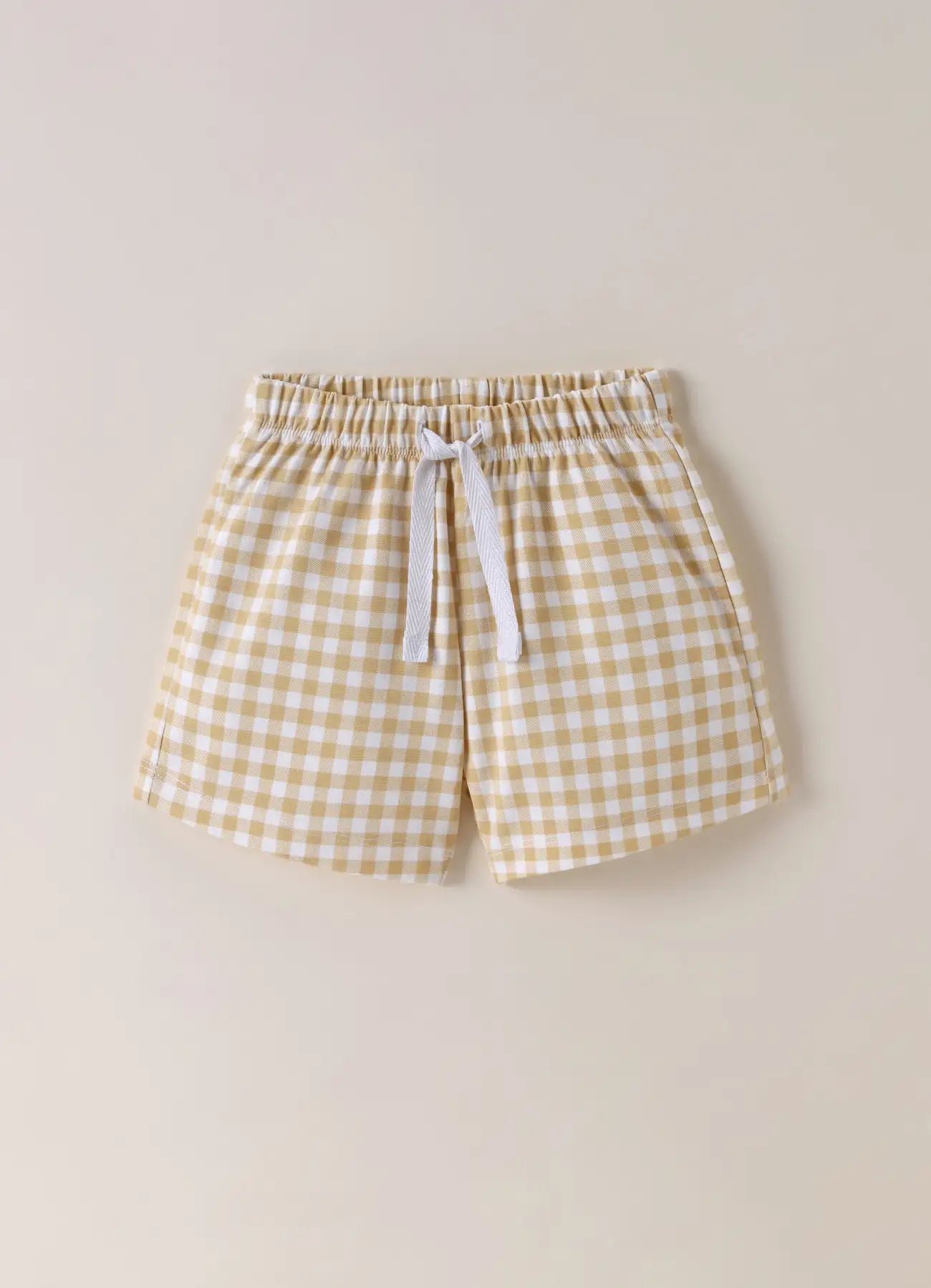TENCEL™ T-Shirt & Gingham Shorts Set- Blue & Beige - LE PUR!