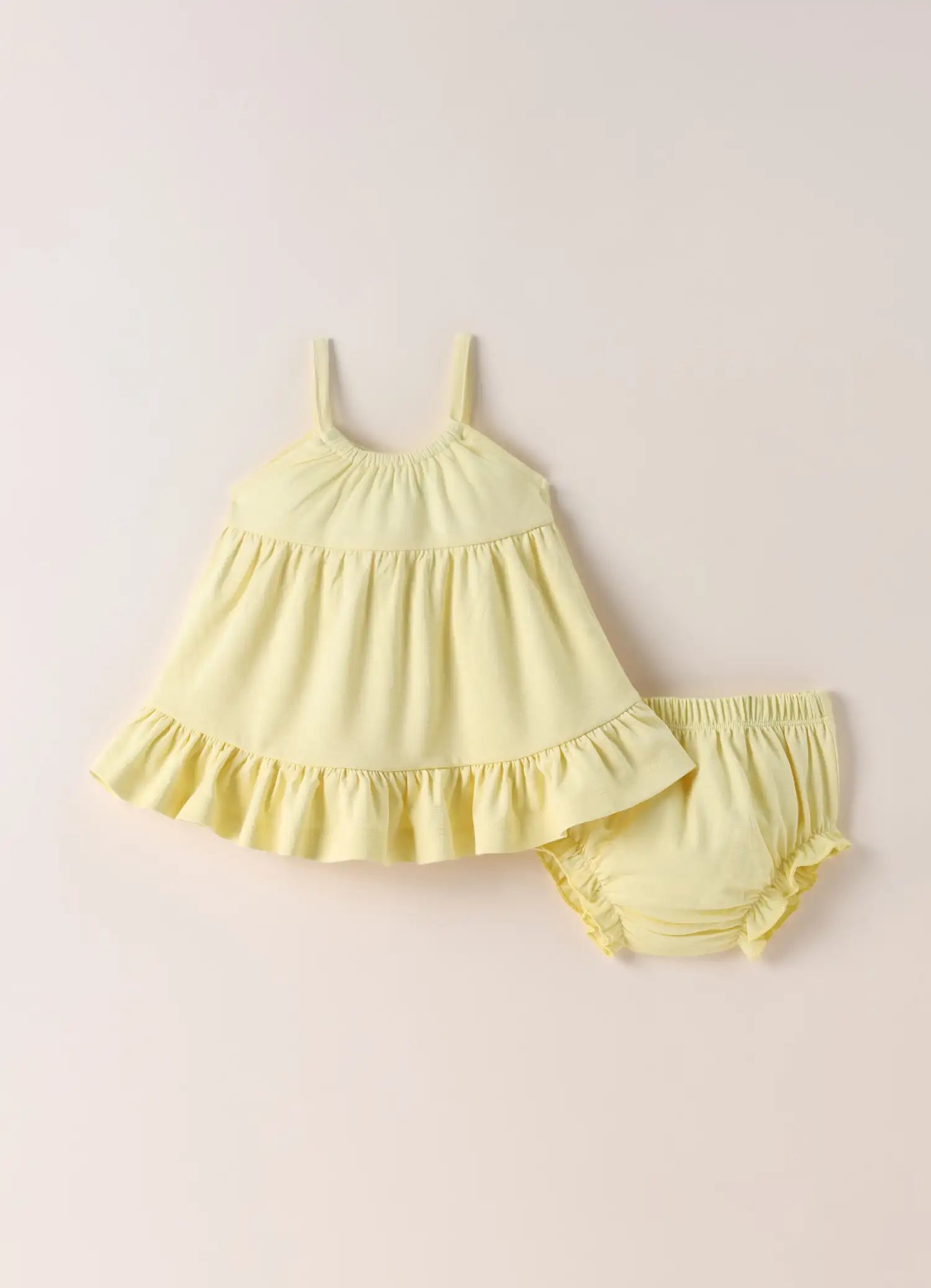 TENCEL™ Floral Dress with Bloomers Set- Yellow