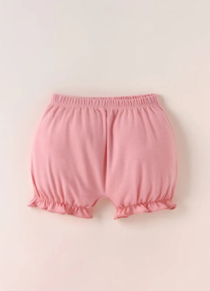 TENCEL™ Bird Print Ruffle Top & Shorts Set- Pink & White - LE PUR!