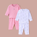 Girls Floral Print Long Sleeve 100% Cotton Top & Pajama Set - Pack of 2