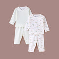 Girls Soft Print Long Sleeve 100% Cotton Top & Pajama Set - Pack of 2