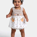 BioKool Cotton Cute Print 3-Piece Dress Set | Frock, Bloomer & Headband - Multicolor - LE PUR!