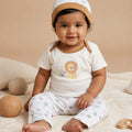 BioKool Cotton Lion Print 3-Piece Set "Bodysuit, Pajama & Cap" - Multicolor