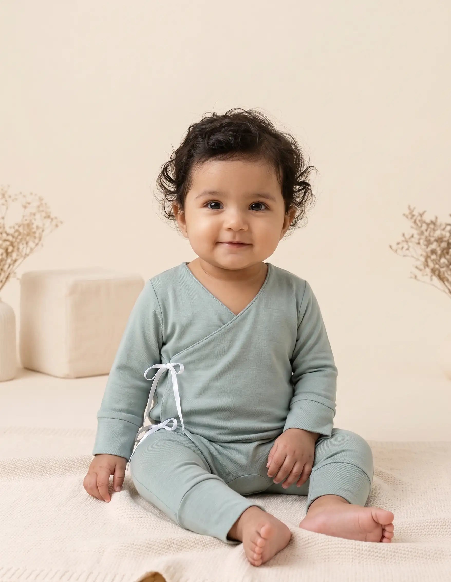 TENCEL™ Wrap Romper- Sage Green