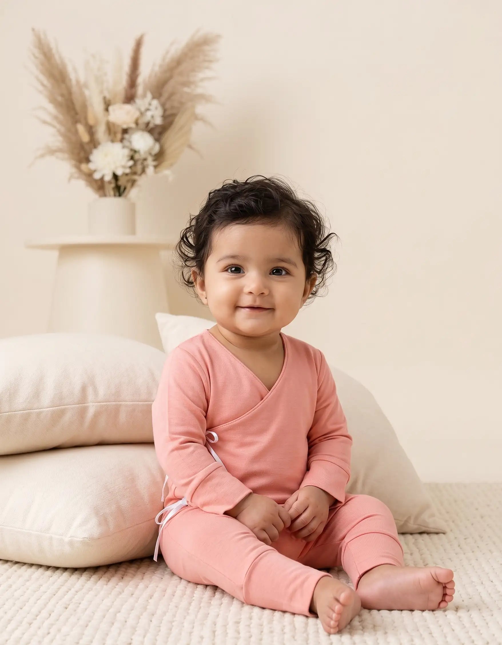 TENCEL™ Wrap Romper- Pink