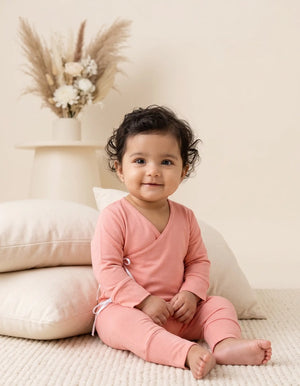 TENCEL™ Wrap Romper- Pink - LE PUR!