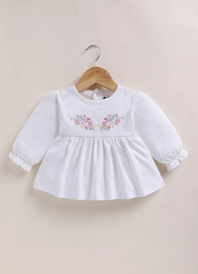 BioWash Cotton Floral Embroidered Top with Pant - Multicolor - LE PUR!