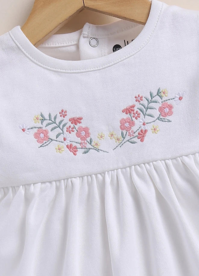 BioWash Cotton Floral Embroidered Top with Pant - Multicolor - LE PUR!